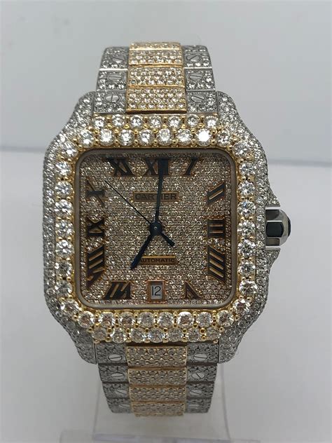 replica cartier iced out|cartier santos ice box.